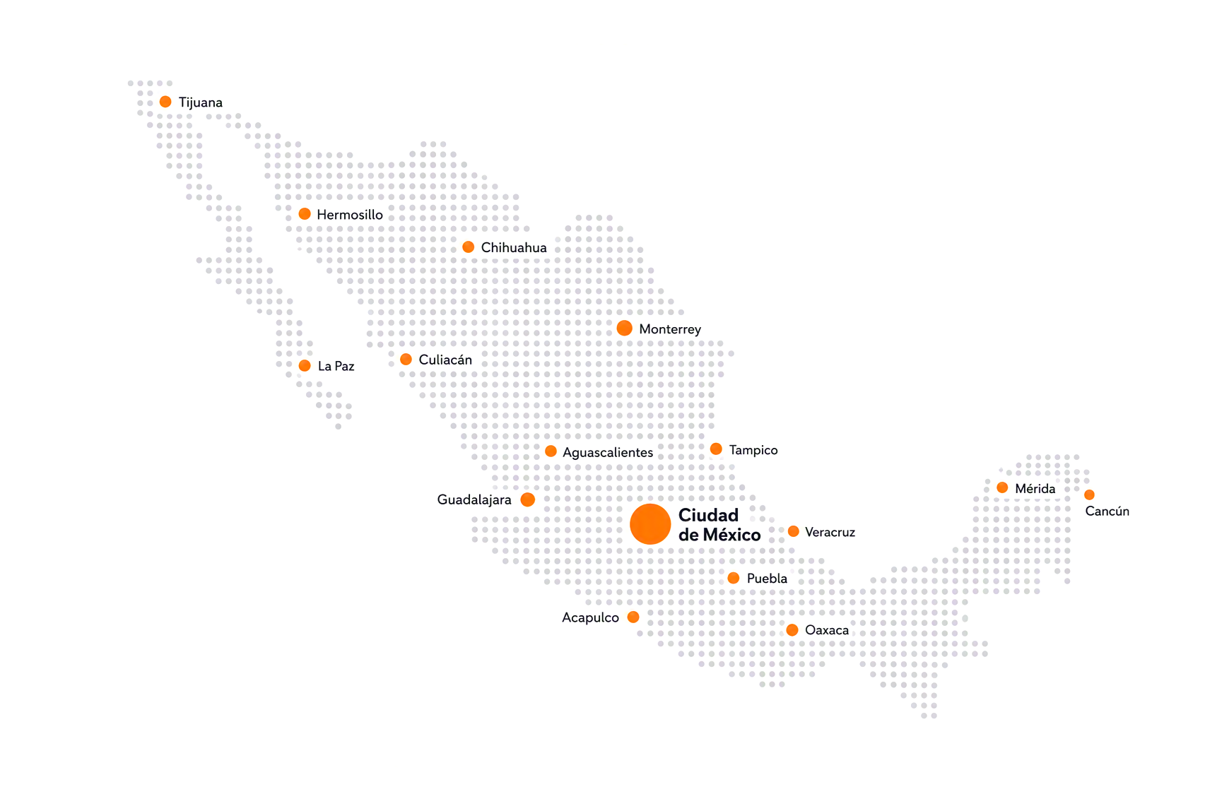 Mapa de cobertura de tiendas Chedraui en México